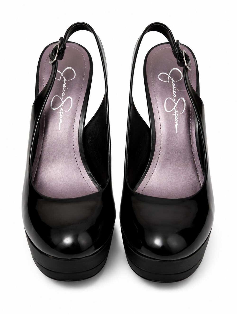 Jessica Simpson Glossy Patent Black Platform Heels 7.5